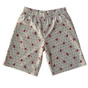 Cat & Jack Boys Sleep Shorts Size L (12/14) Gray Red Ski Winter Print